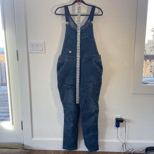 Duluth Trading Company Women's DoubleFlex Work Denim Bib Overall NWT 14